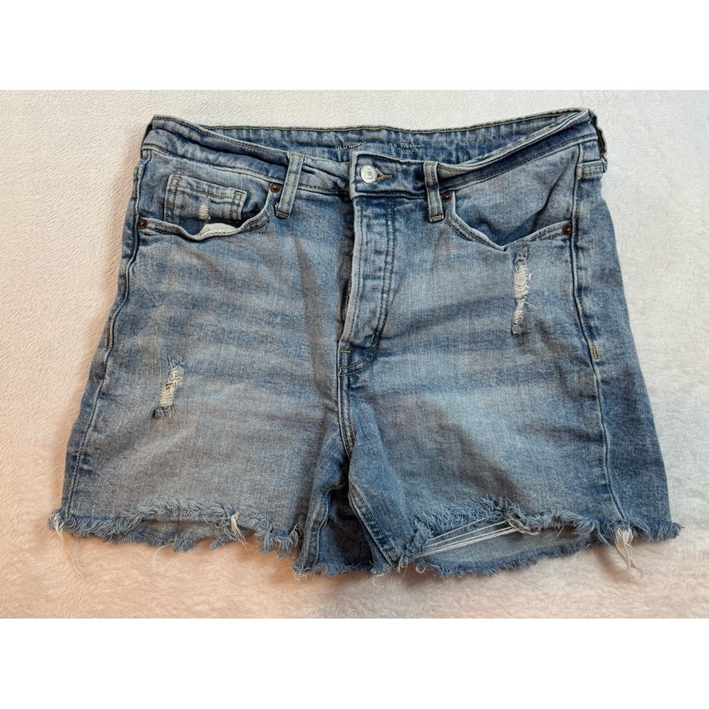 Women's Old Navy High-Waisted O.G. Straight Ripped Cut-Off Jean Shorts Size 12